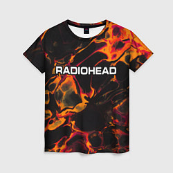 Женская футболка Radiohead red lava