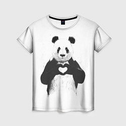 Женская футболка Panda love