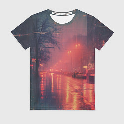 Женская футболка Ночные городские огни