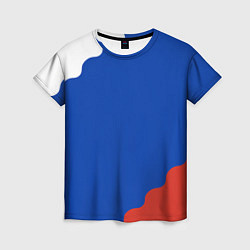 Женская футболка Триколор диагональный волнистый