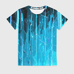 Женская футболка Белые линии на синем фоне