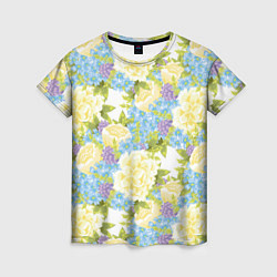 Женская футболка Пышные цветы