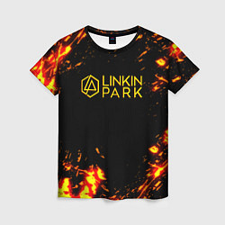 Женская футболка Linkin park огненный стиль