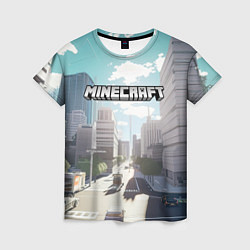 Женская футболка Minecraft дневной город