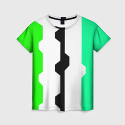 Женская футболка Техно линии зелёный