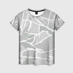 Женская футболка Серо-белая геометрия