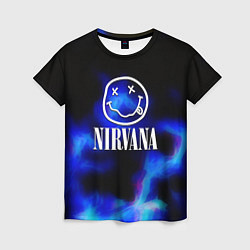 Женская футболка Nirvana flame ghost steel