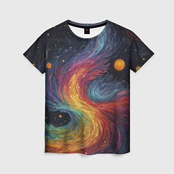 Женская футболка Звездный вихрь абстрактная живопись