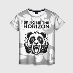 Футболка женская Bring Me the Horizon рок панда на светлом фоне, цвет: 3D-принт