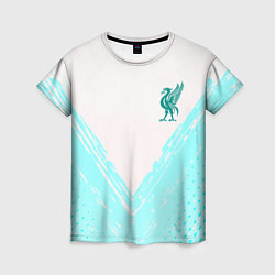 Женская футболка Liverpool logo texture fc