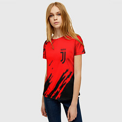 Футболка женская Juventus краски спорт фк, цвет: 3D-принт — фото 2