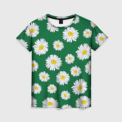 Женская футболка Ромашки поле из цветов