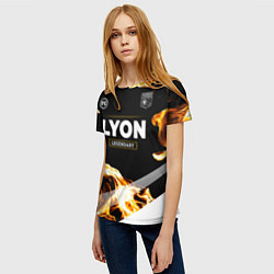 Футболка женская Lyon legendary sport fire, цвет: 3D-принт — фото 2