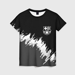 Женская футболка Barcelona краски текстура фк