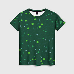 Женская футболка Прикольный горошек зелёный