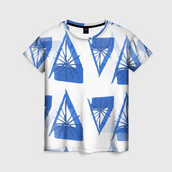 Женская футболка Акварельные треугольники со снежинками