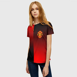 Футболка женская Манчестер Юнайтед градиент спорт, цвет: 3D-принт — фото 2