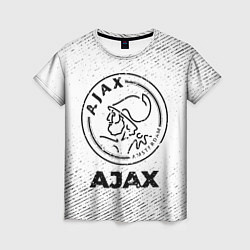 Женская футболка Ajax с потертостями на светлом фоне