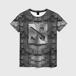 Женская футболка Dota - metal texture