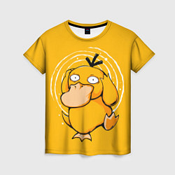Женская футболка Псидак желтая утка покемон