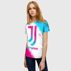 Футболка женская Juventus neon gradient style, цвет: 3D-принт — фото 2