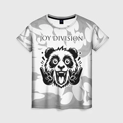 Футболка женская Joy Division рок панда на светлом фоне, цвет: 3D-принт