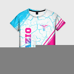 Женская футболка Lazio neon gradient style вертикально