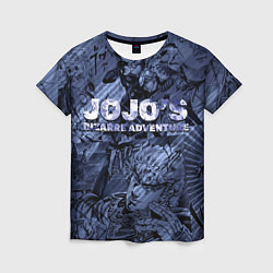 Женская футболка ДжоДжо на фоне манги