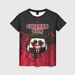 Женская футболка Chicken gun clown