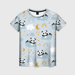 Женская футболка Панда на облаках
