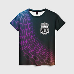 Футболка женская Liverpool футбольная сетка, цвет: 3D-принт