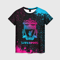 Женская футболка Liverpool - neon gradient