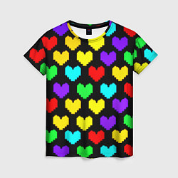 Женская футболка Undertale heart pattern
