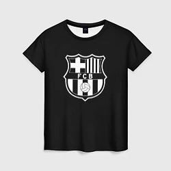 Футболка женская Barcelona fc club белое лого, цвет: 3D-принт
