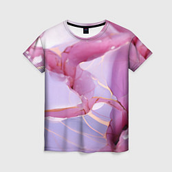 Женская футболка Куски розового мрамора