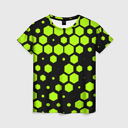 Женская футболка Зеленые соты киберпанк
