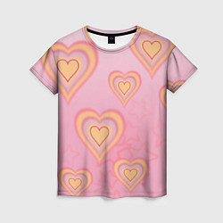 Женская футболка Сердца градиент