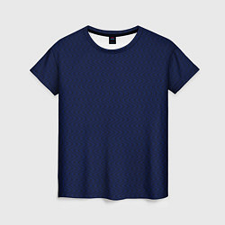 Женская футболка Тёмно-синий волнистые линии