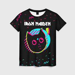 Женская футболка Iron Maiden - rock star cat