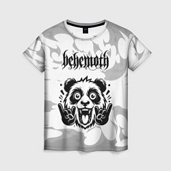 Женская футболка Behemoth рок панда на светлом фоне