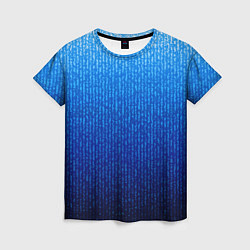 Женская футболка Сине-голубой в вертикальную полоску