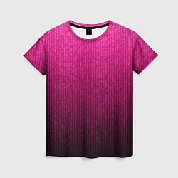 Футболка женская Яркий розовый градиент полоска, цвет: 3D-принт