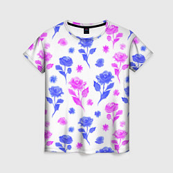 Женская футболка Цветочный узор из роз - паттерн