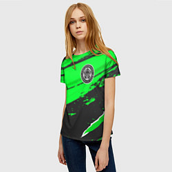 Футболка женская Leicester City sport green, цвет: 3D-принт — фото 2