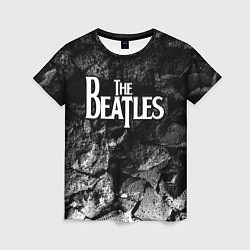 Женская футболка The Beatles black graphite