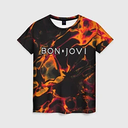Футболка женская Bon Jovi red lava, цвет: 3D-принт