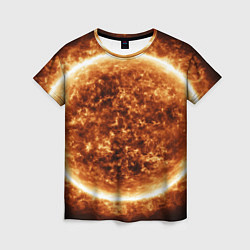 Женская футболка Пылающее солнце крупным планом
