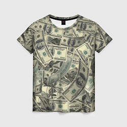 Женская футболка Летящие доллары паттерн