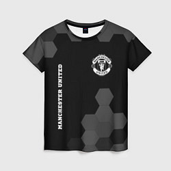 Женская футболка Manchester United sport на темном фоне вертикально
