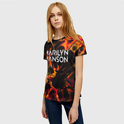 Футболка женская Marilyn Manson red lava, цвет: 3D-принт — фото 2